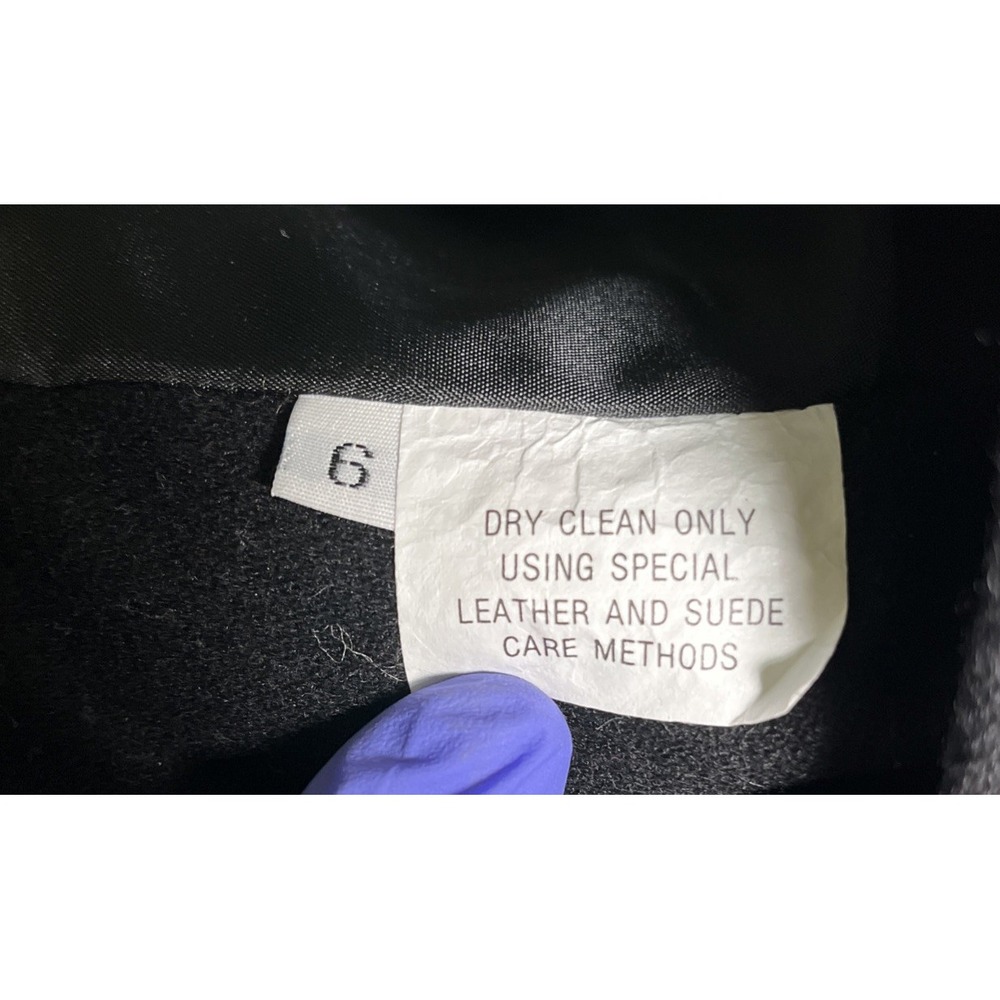 Vintage Charles Klein Womens Size 6 Black Wool Blazer Suede Collar Elbow Patches - Picture 7 of 9